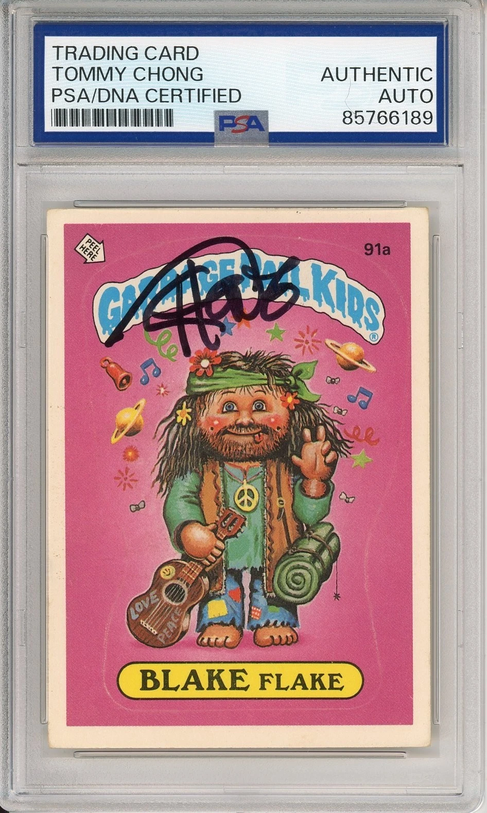 SIGNED Tommy Chong 1986 Topps GPK Garbage Pail Kids Blake Flake #91a PSA DNA COA