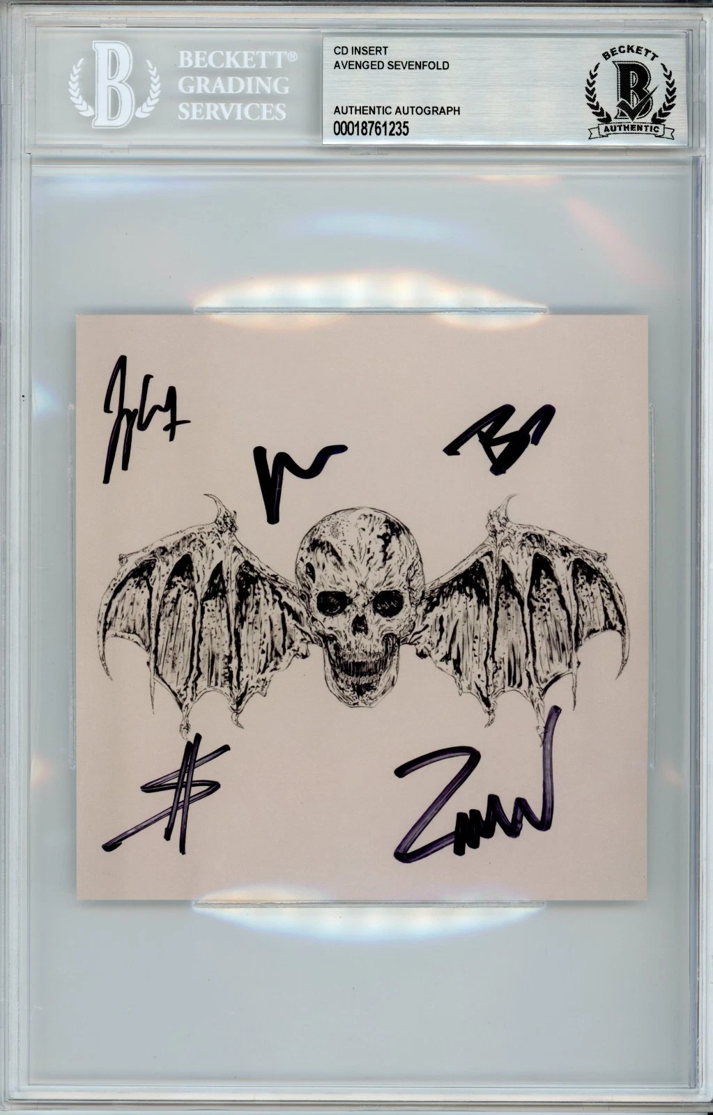 BAND SIGNED Avenged Sevenfold Life Dream Autograph CD Album Card Beckett BAS COA