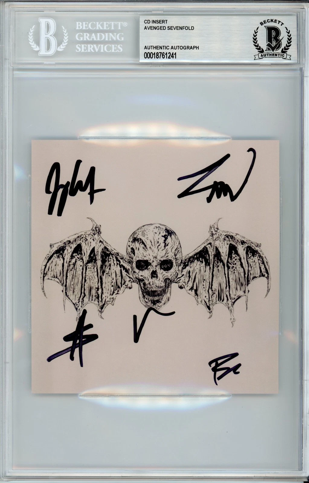 SIGNED Avenged Sevenfold Life Is But Dream Autograph Album Card Beckett BAS COA