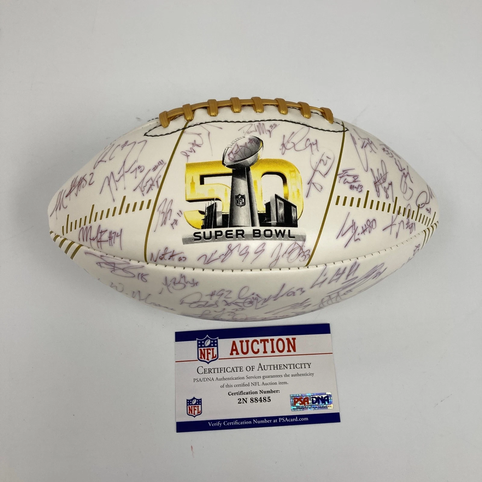 2015 Carolina Panthers NFC Champs Team Signed Super Bowl 50 Football PSA DNA COA