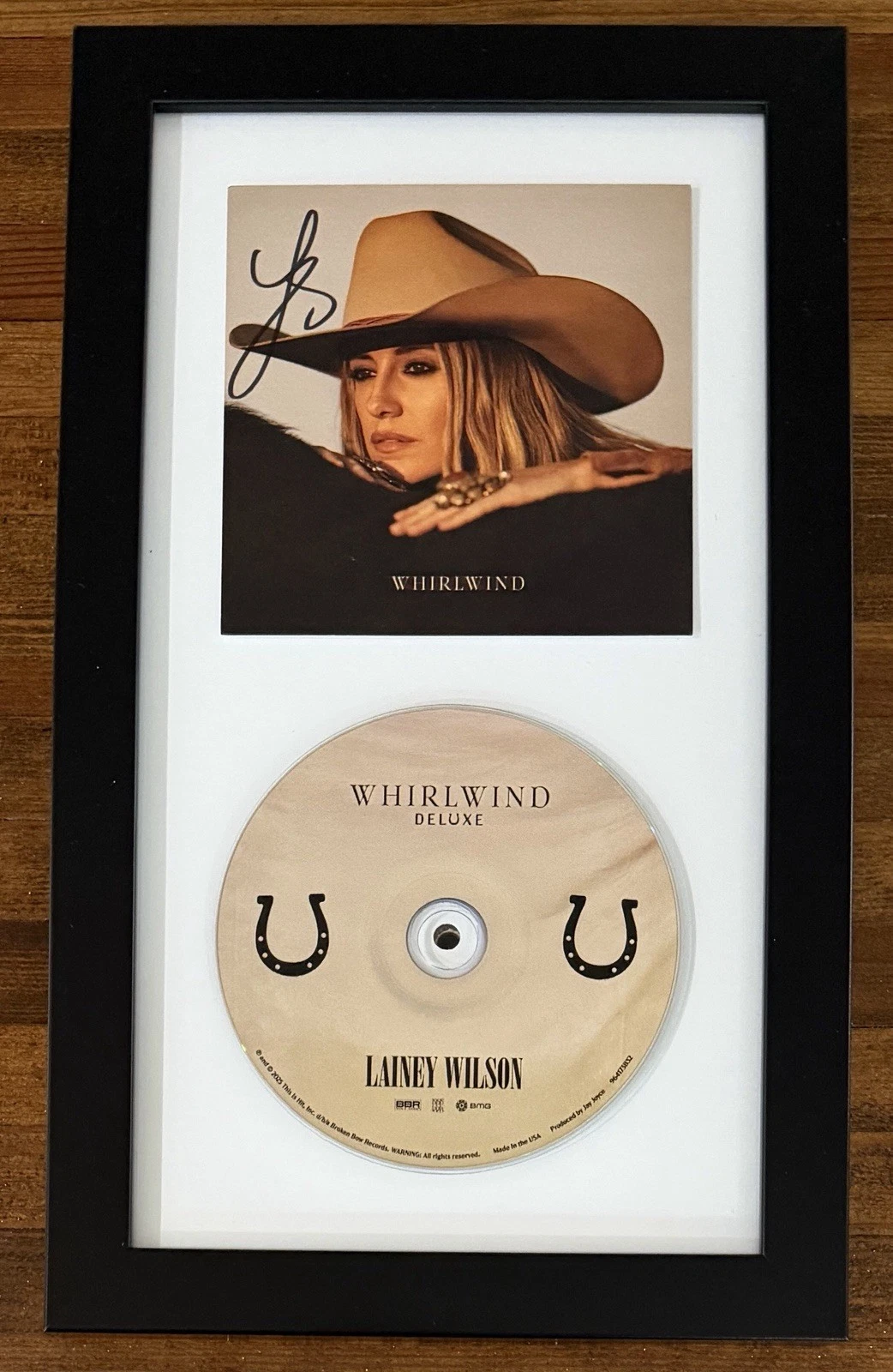 FRAMED Lainey Wilson SIGNED Album Art Card & Whirlwind CD PSA DNA COA Autograph