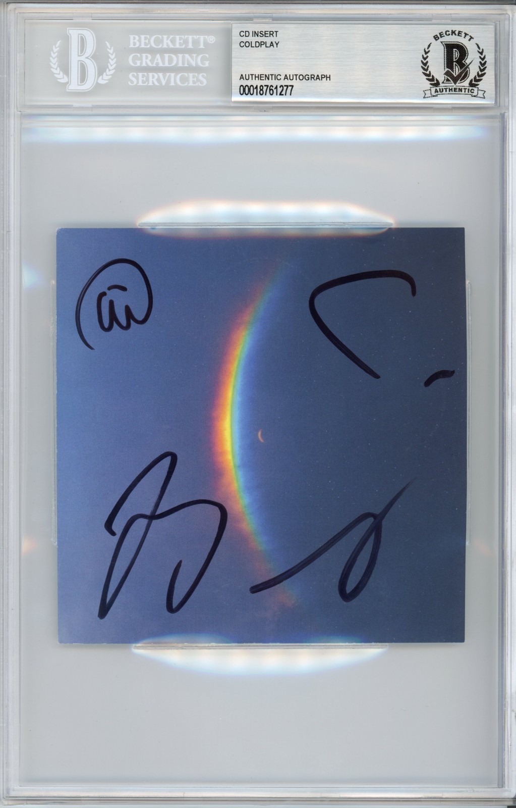 COLDPLAY FULL BAND SIGNED MOON MUSIC CD ALBUM ART CARD Beckett BAS COA AUTOGRAPH