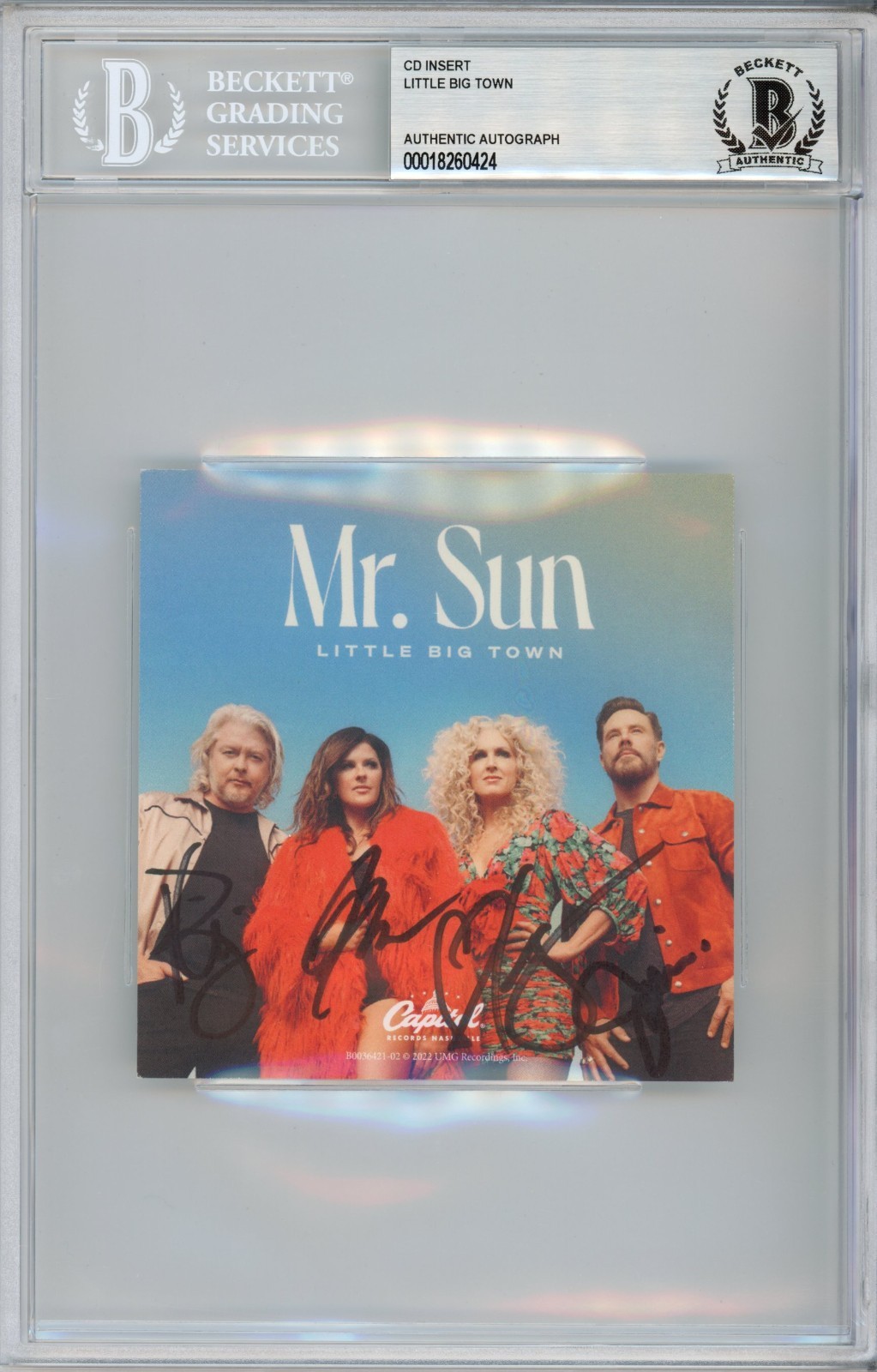 Little Big Town ENTIRE Band Signed Mr Sun Album Card BAS Beckett COA Autograph