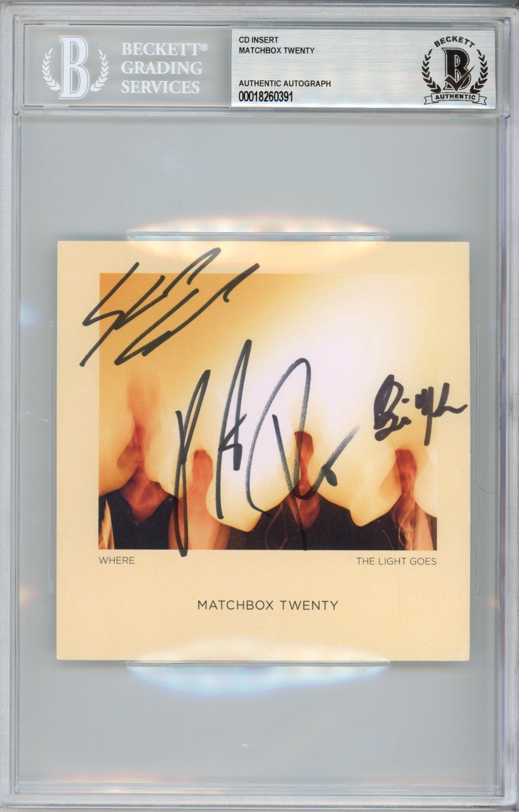 Matchbox Twenty 20 Where Light Goes ENTIRE BAND Signed Autograph CD Card BAS COA