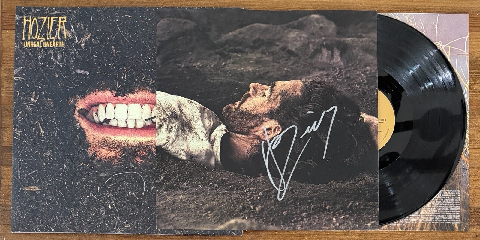 HOZIER Unreal Unearth SIGNED AUTOGRAPH Album Picture Card & Vinyl LP PSA DNA COA