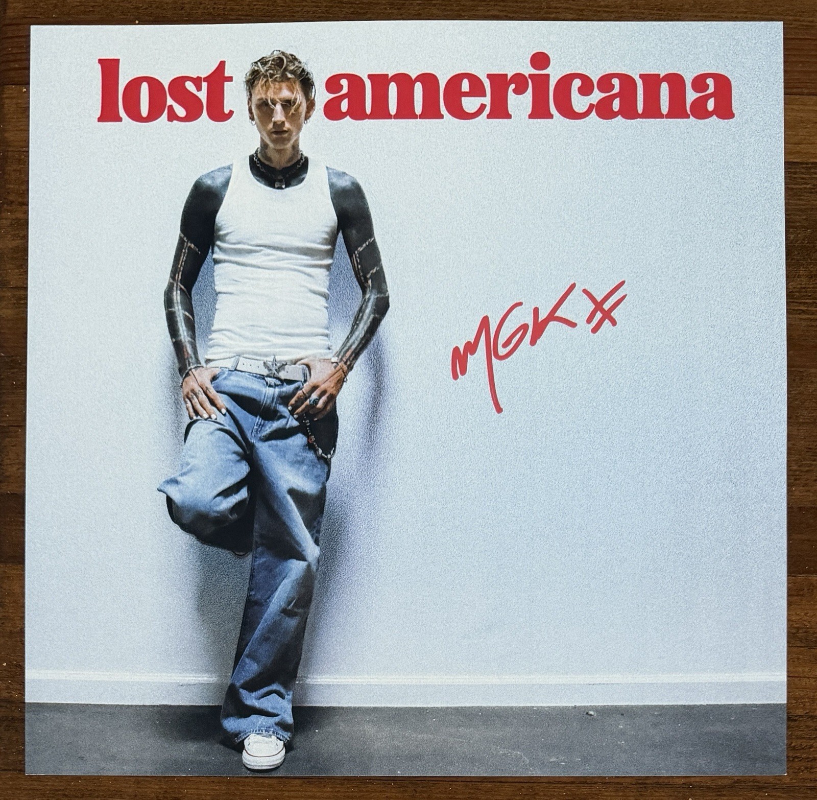 Machine Gun Kelly Lost Americana Vinyl & SIGNED Art Card PSA DNA COA Autograph