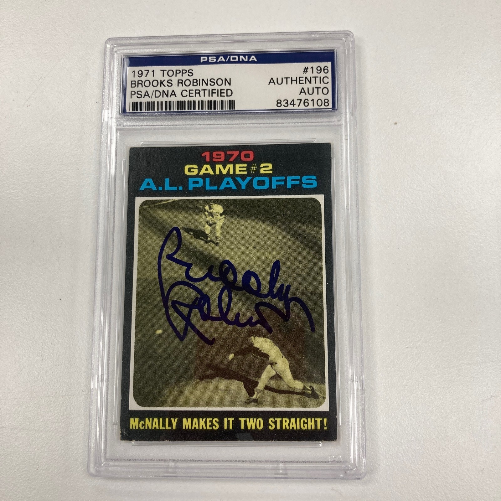 1971 Topps Brooks Robinson Signed Baseball Card Auto PSA DNA