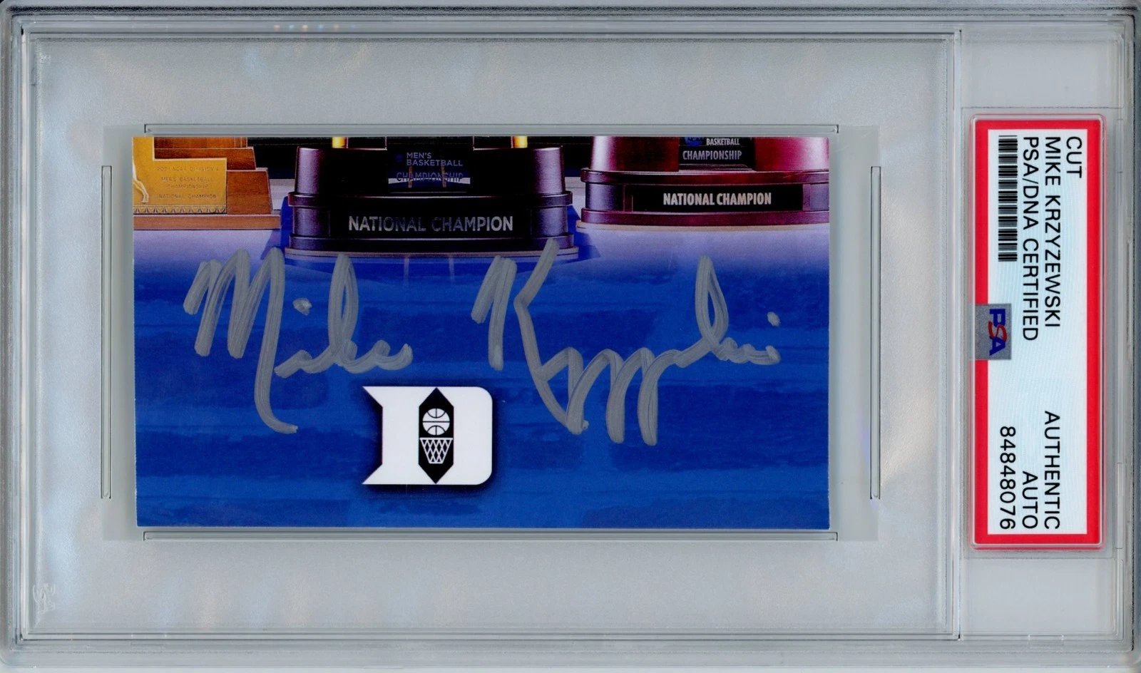 Mike Krzyzewski Duke Basketball Coach Cut Signed Signature PSA DNA COA Autograph