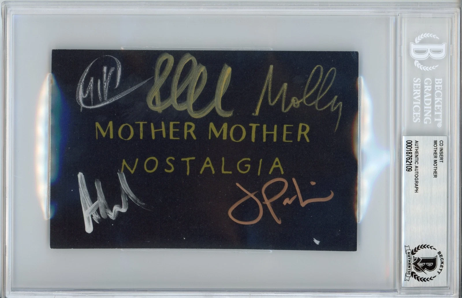 Mother Mother BAND SIGNED Nostalgia Album Art Postcard BAS Beckett COA Autograph