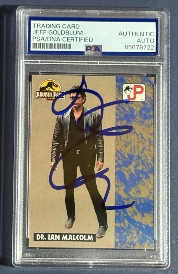Jeff Goldblum Signed Auto 1993 Topps Jurassic Park #16 Dr. Ian Malcolm Card PSA