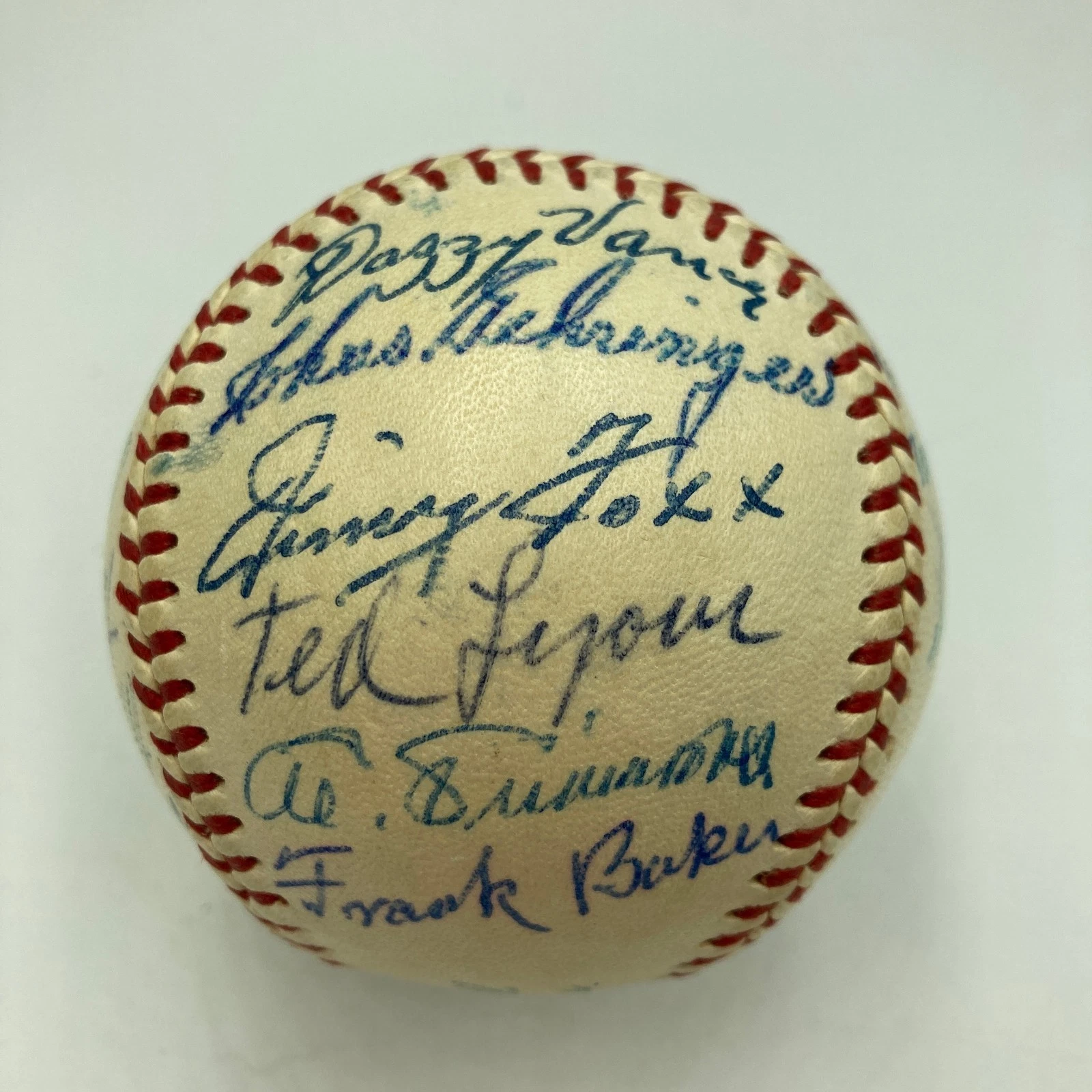 Stunning 1955 Hall Of Fame Induction Signed Baseball 25 Sigs Jimmie Foxx JSA COA