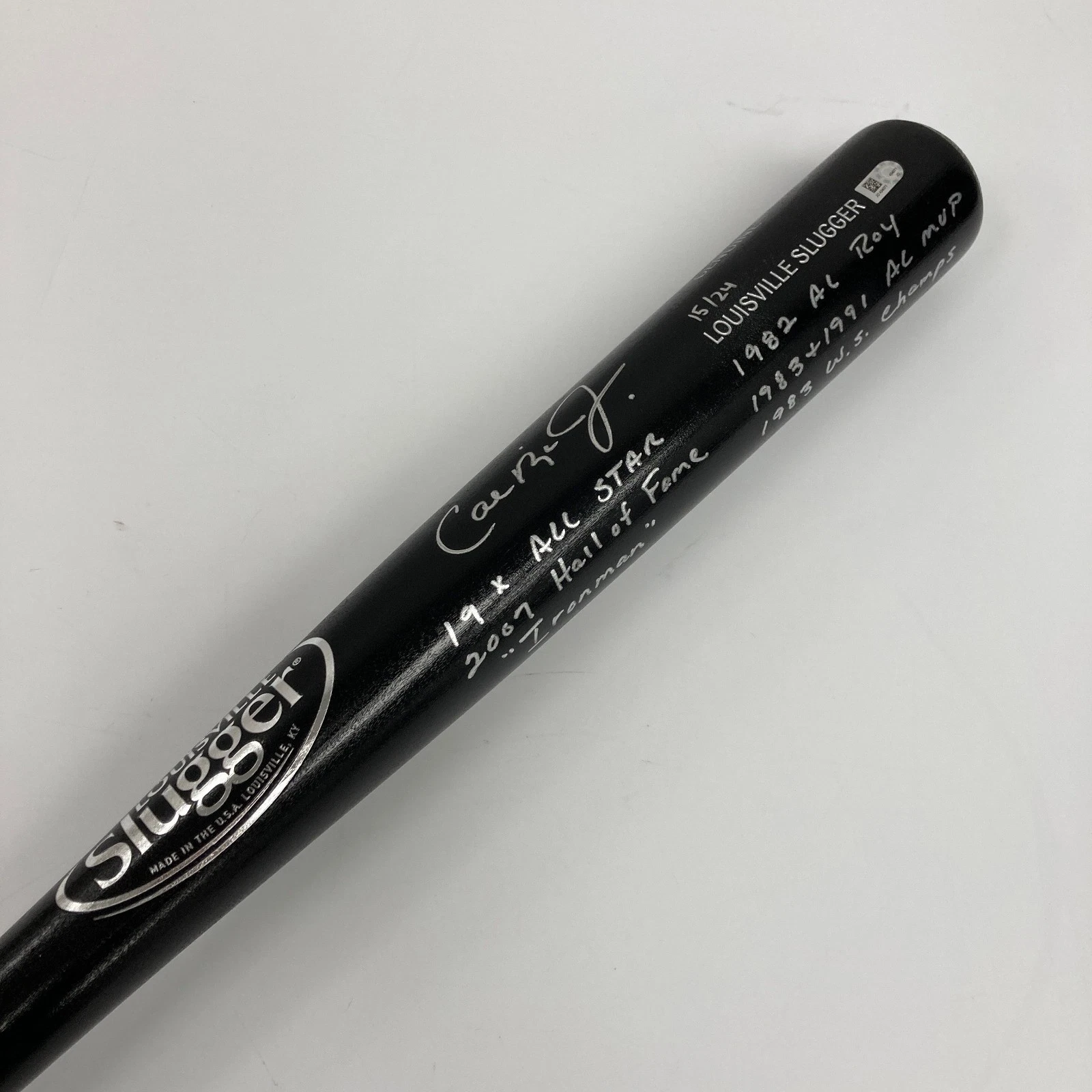 Cal Ripken Jr. Signed Heavily Inscribed STATS Baseball Bat MLB & Fanatics Holo