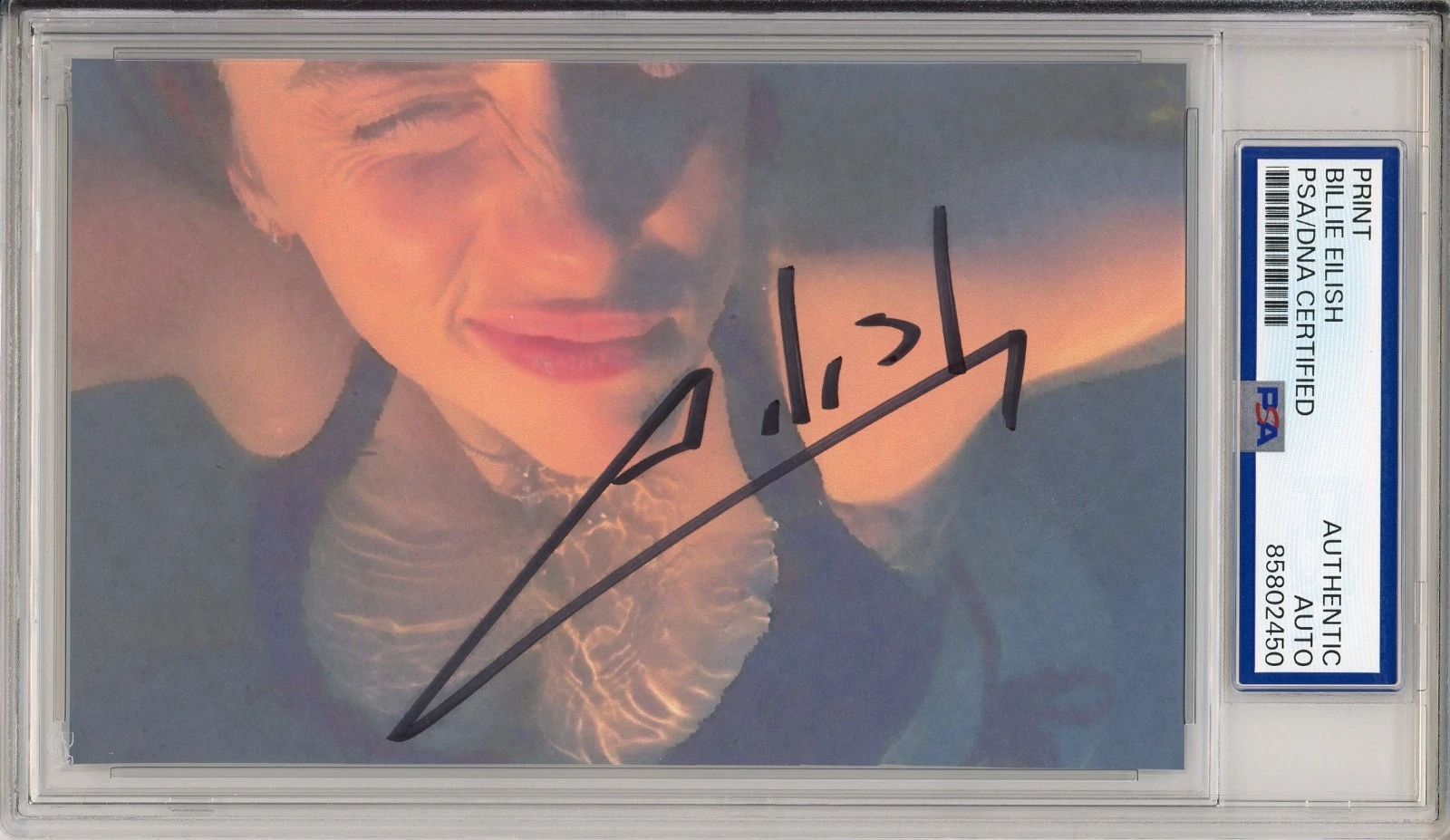 BILLIE EILISH SIGNED BLACK BIKINI PICTURE FULL OLD SIGNATURE PSA DNA COA AUTO