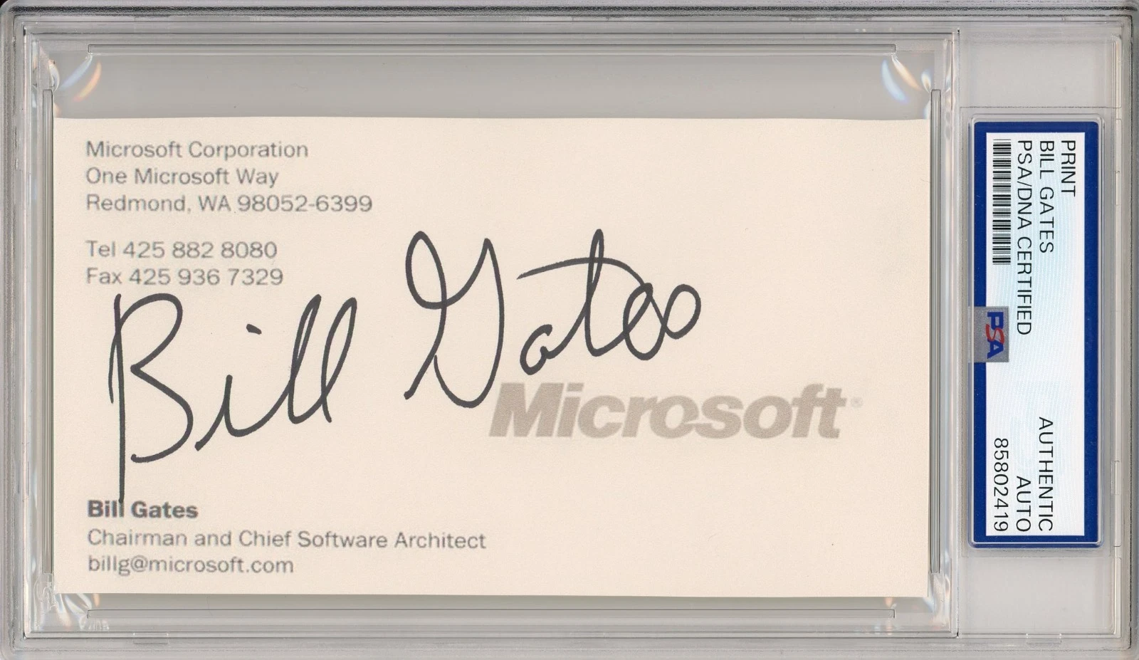 Bill Gates SIGNED Microsoft Chairman Business Card Cut PSA DNA COA AUTOGRAPH
