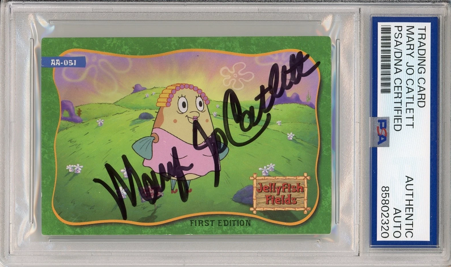 2003 UPPER DECK SPONGEBOB SQUAREPANTS MRS PUFF SIGNED MARY JO CATLETT PSA DNA
