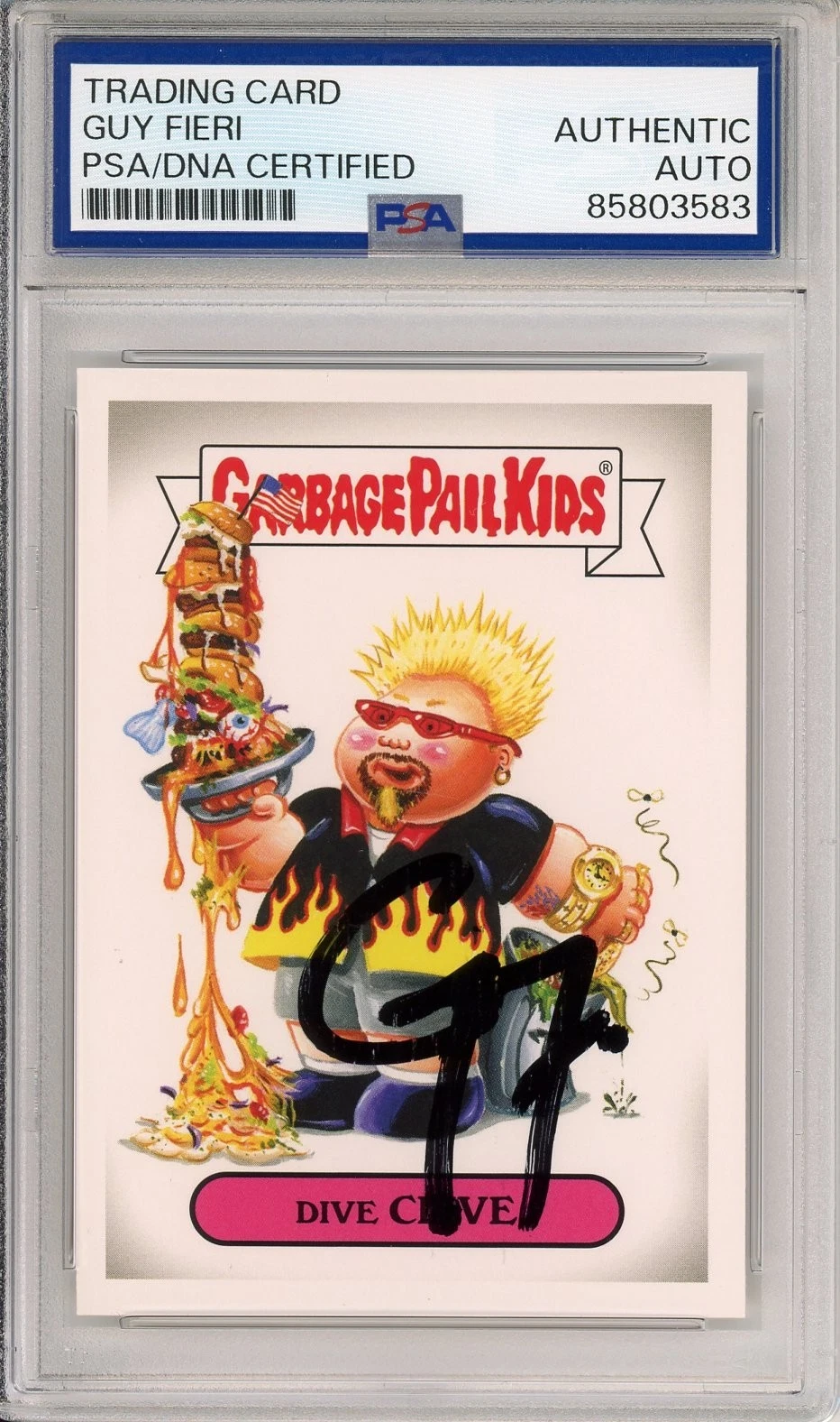 2016 Topps Garbage Pail Kids GPK Dive Clive Guy Fieri Card SIGNED PSA DNA Auto