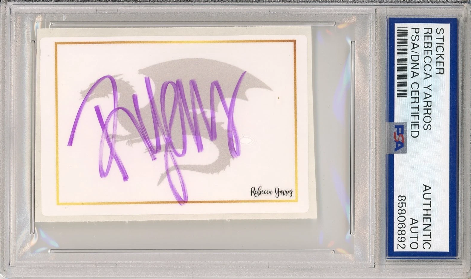 REBECCA YARROS SIGNED BOOKPLATE FOURTH WING BOOK AUTHOR AUTOGRAPH PSA DNA COA