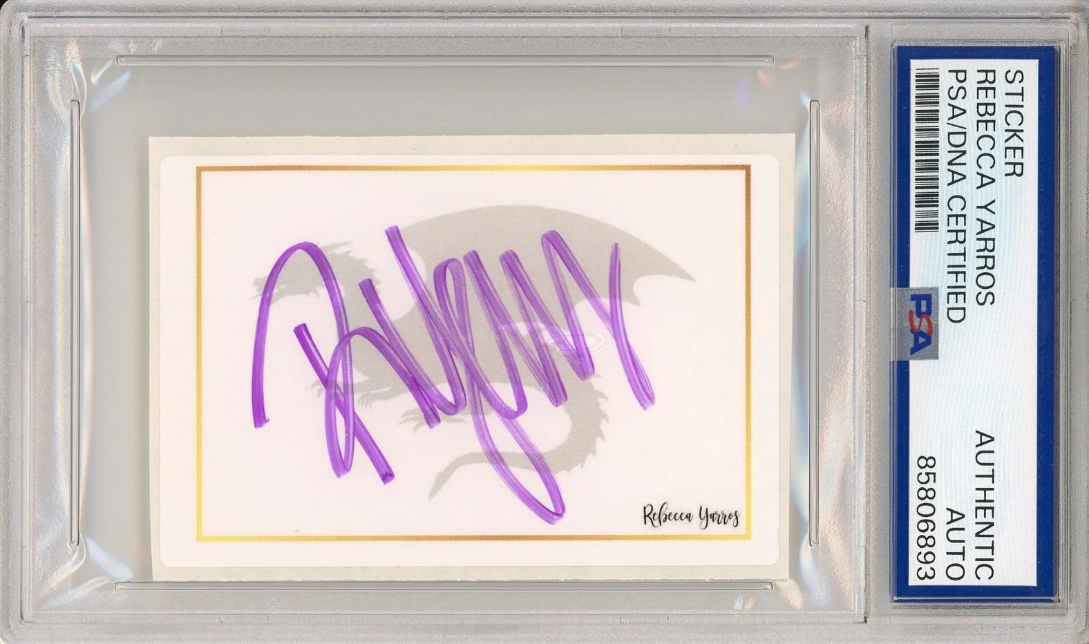 REBECCA YARROS SIGNED BOOK PLATE FOURTH WING SERIES AUTHOR AUTOGRAPH PSA DNA COA