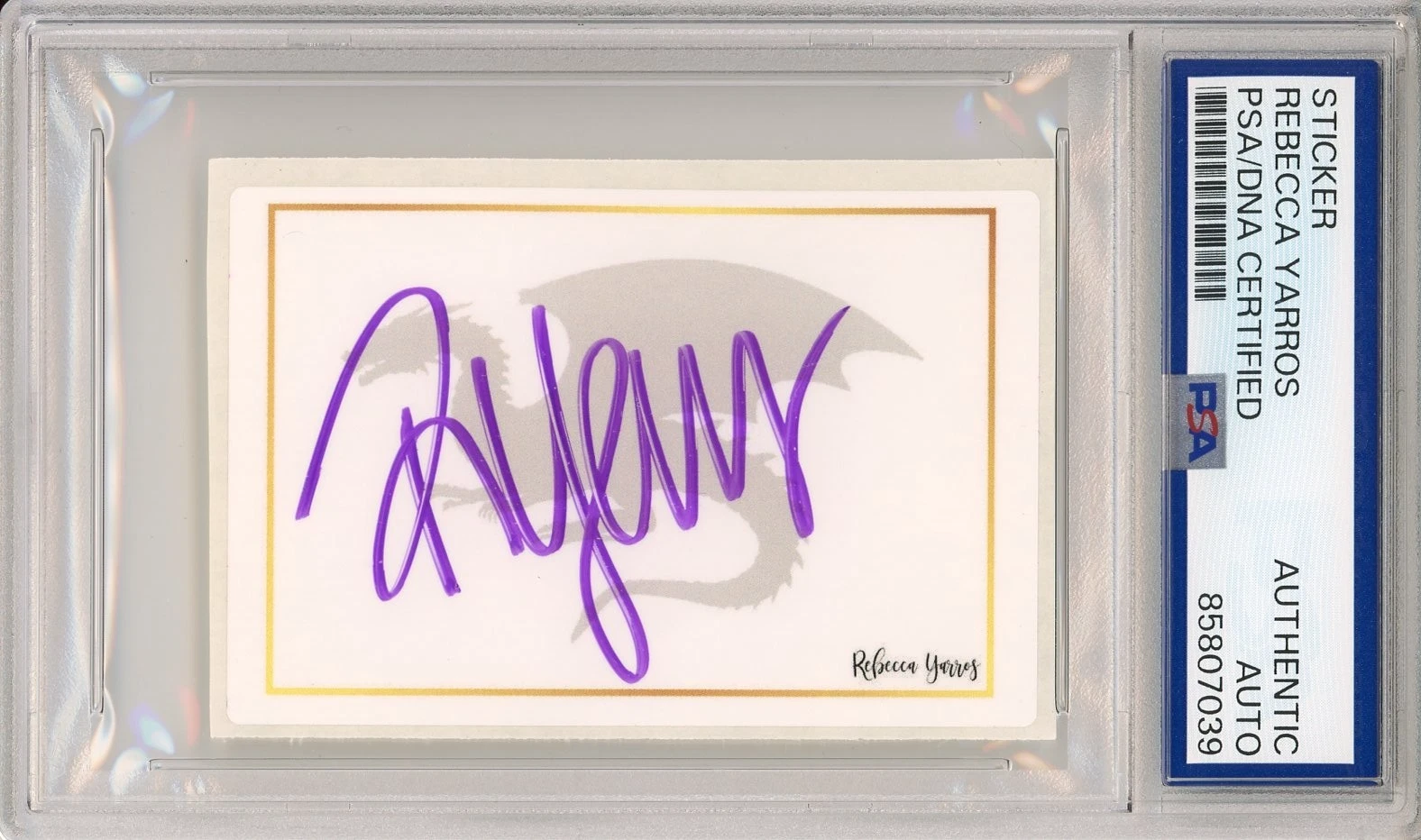 REBECCA YARROS SIGNED BOOK PLATE FOURTH WING BOOKS AUTHOR AUTOGRAPH PSA DNA COA
