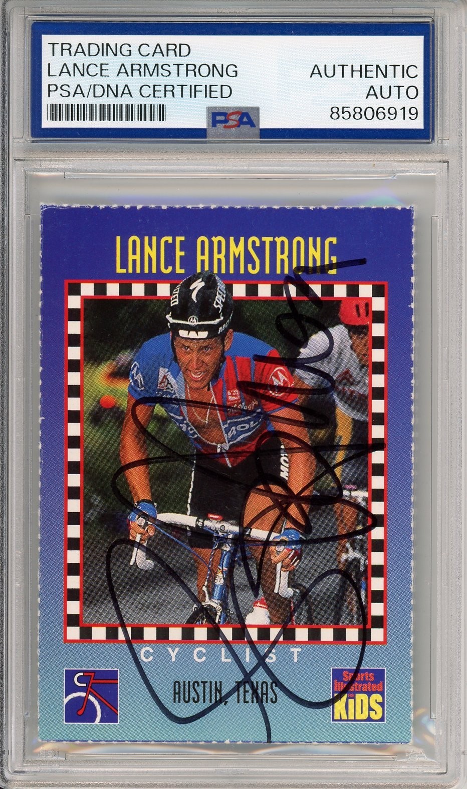 1994 SPORTS ILLUSTRATED SI FOR KIDS LANCE ARMSTRONG SIGNED AUTOGRAPH PSA DNA COA