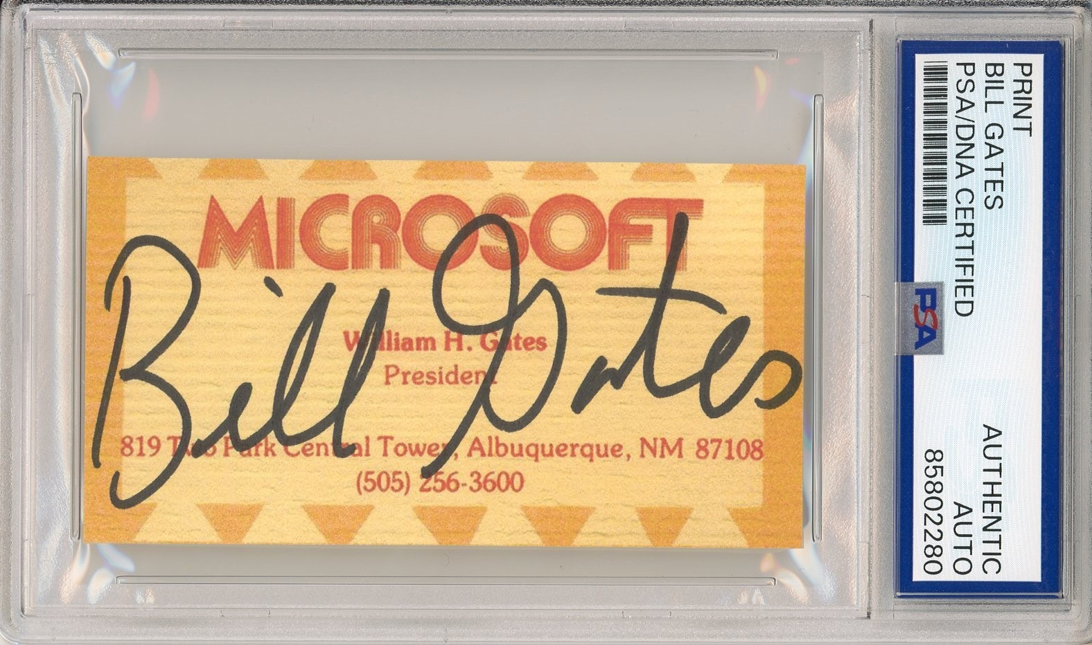 Bill Gates SIGNED Microsoft Business Card Print PSA DNA COA Certified AUTOGRAPH