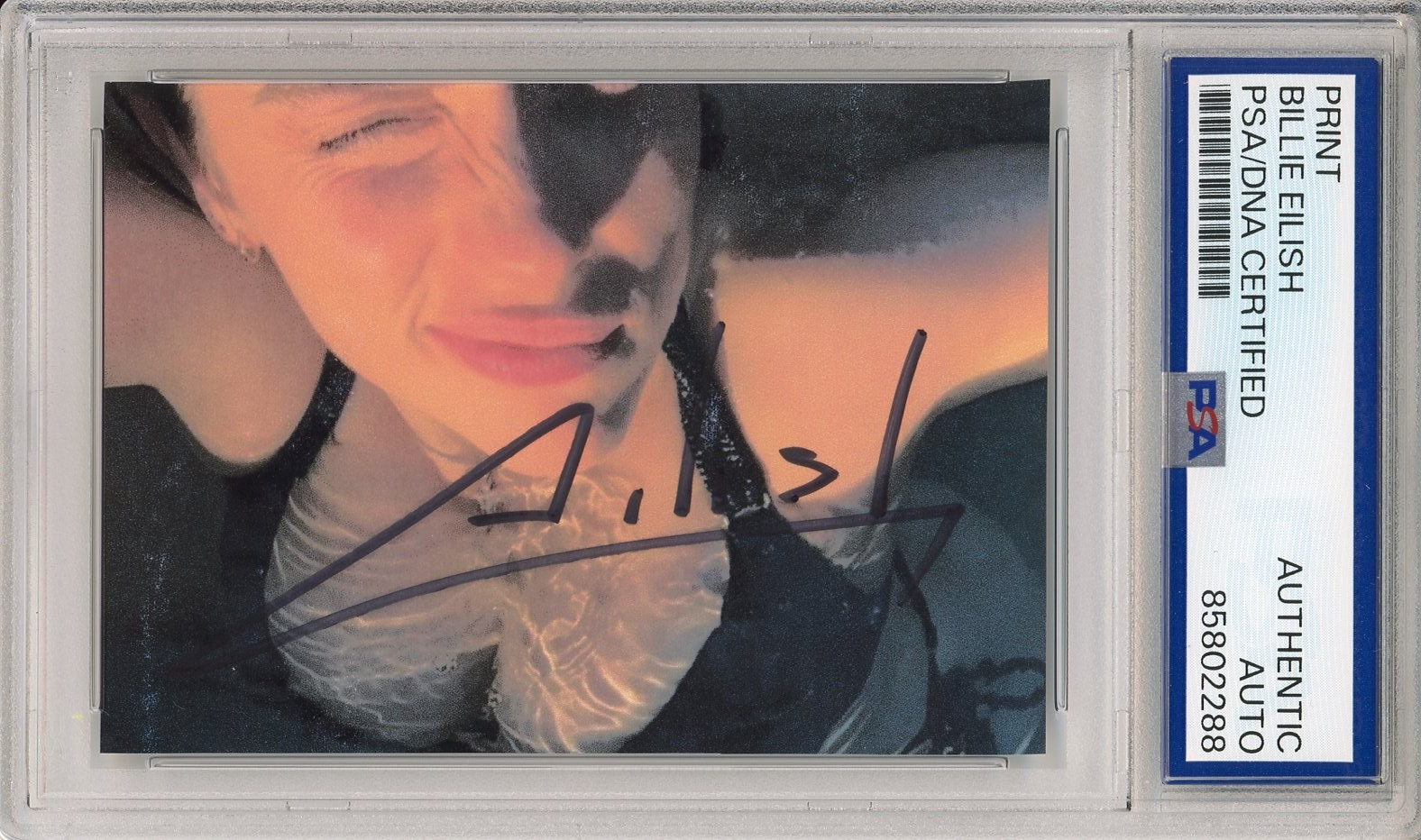 BILLIE EILISH SIGNED BLACK BIKINI PICTURE OLD STYLE AUTO PSA DNA COA AUTOGRAPH