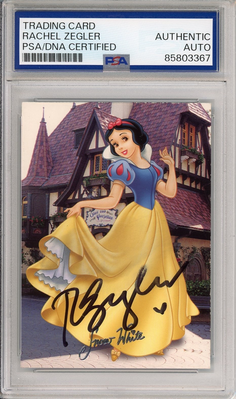 Original DISNEY WORLD SNOW WHITE Trading Card SIGNED RACHEL ZEGLER PSA DNA COA