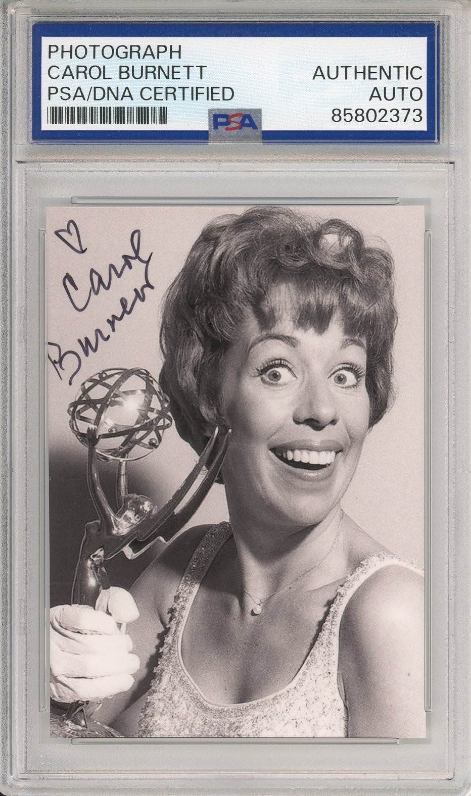 CAROL BURNETT SHOW EMMY AWARD PHOTOGRAPH PSA DNA COA SIGNED CERTIFIED AUTOGRAPH