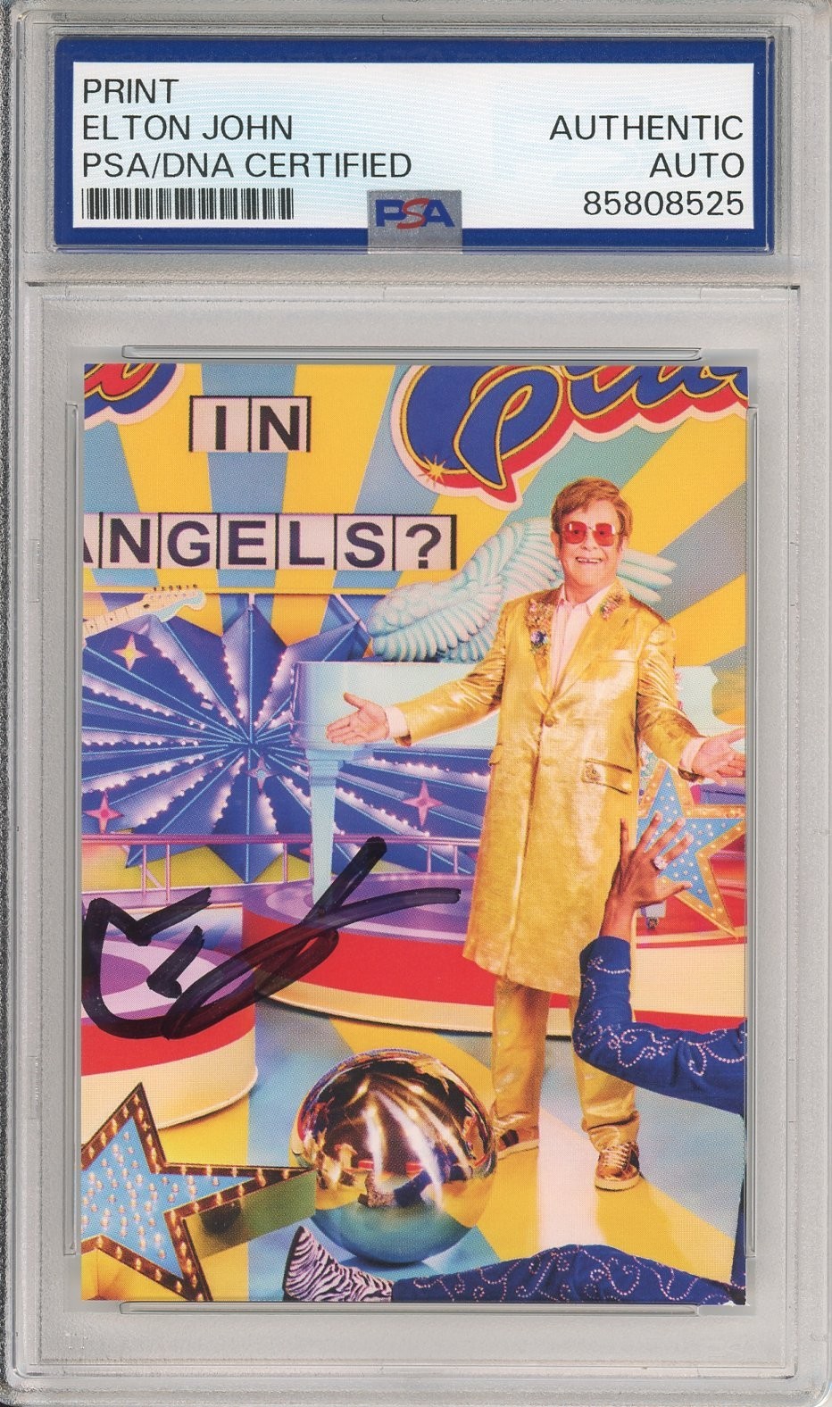 Elton John SIGNED Who Believes in Angels Album Cover Card PSA DNA COA AUTOGRAPH