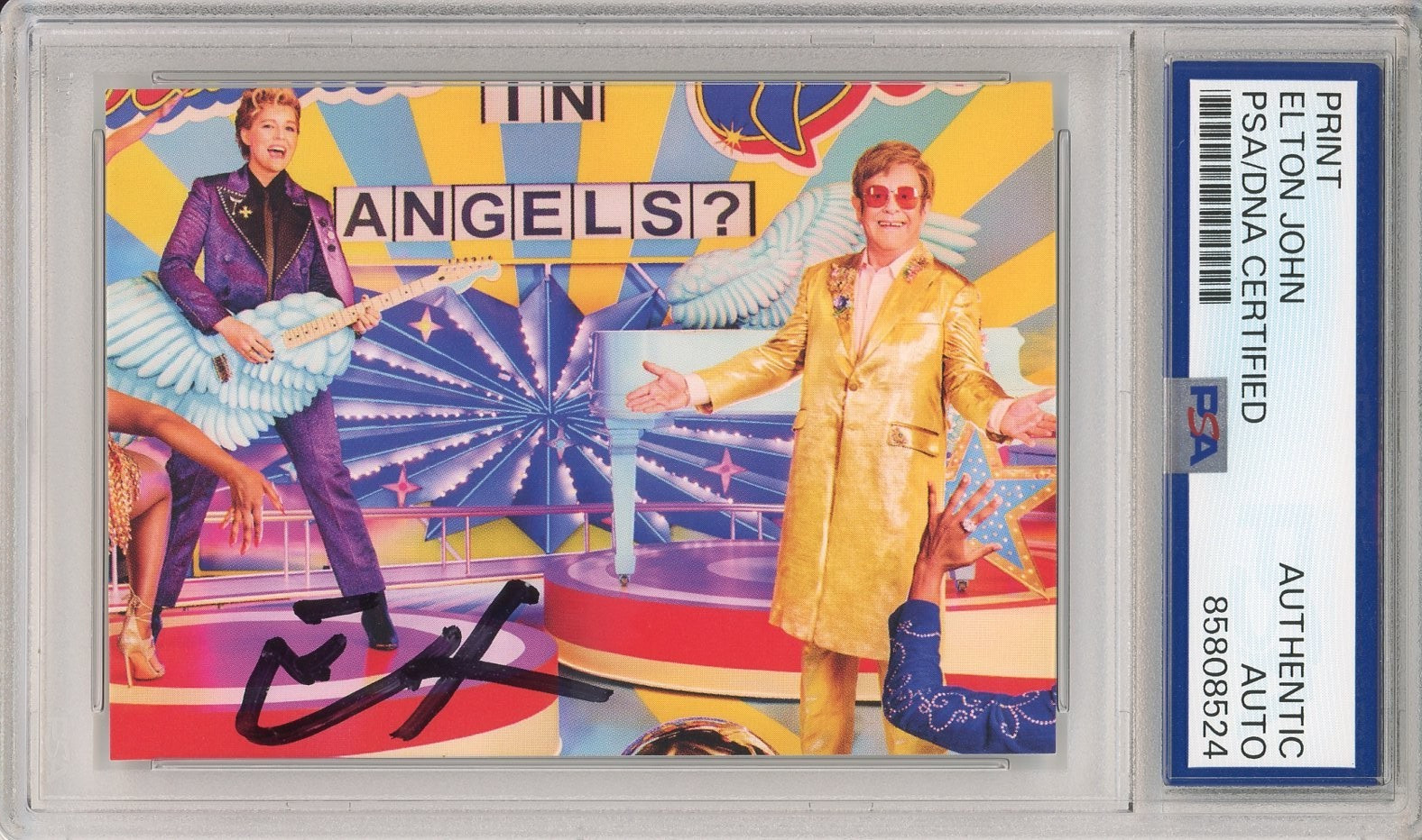 Elton John SIGNED Who Believes in Angels Photograph Card PSA DNA COA AUTOGRAPH