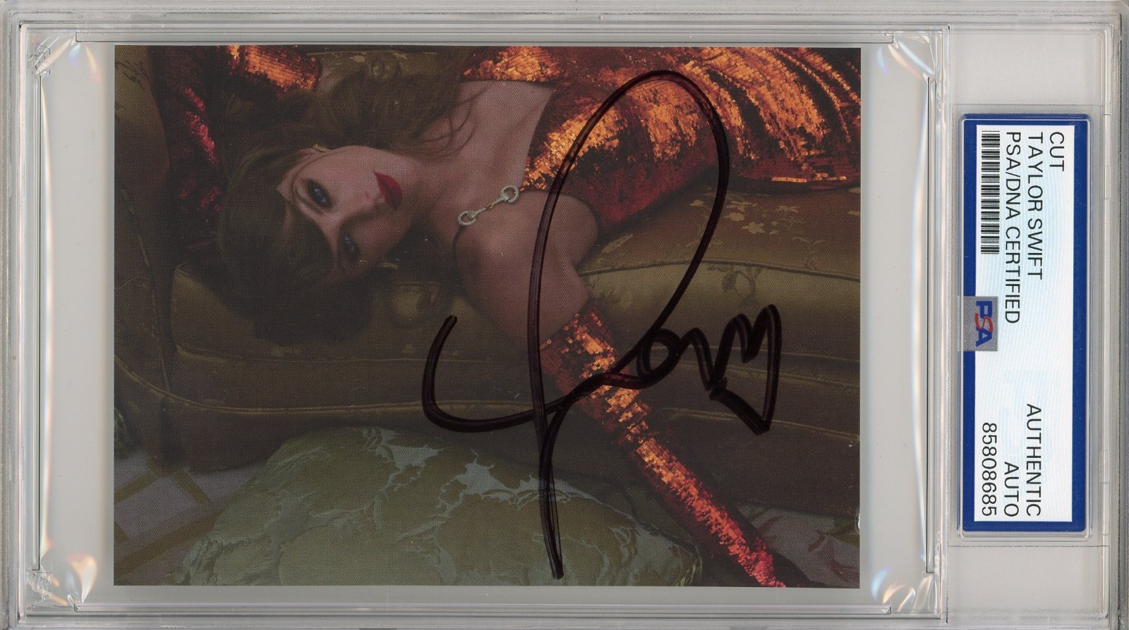 TAYLOR SWIFT LIFE OF A SHOWGIRL #2 HEART SIGNED PICTURE PSA DNA COA AUTOGRAPH