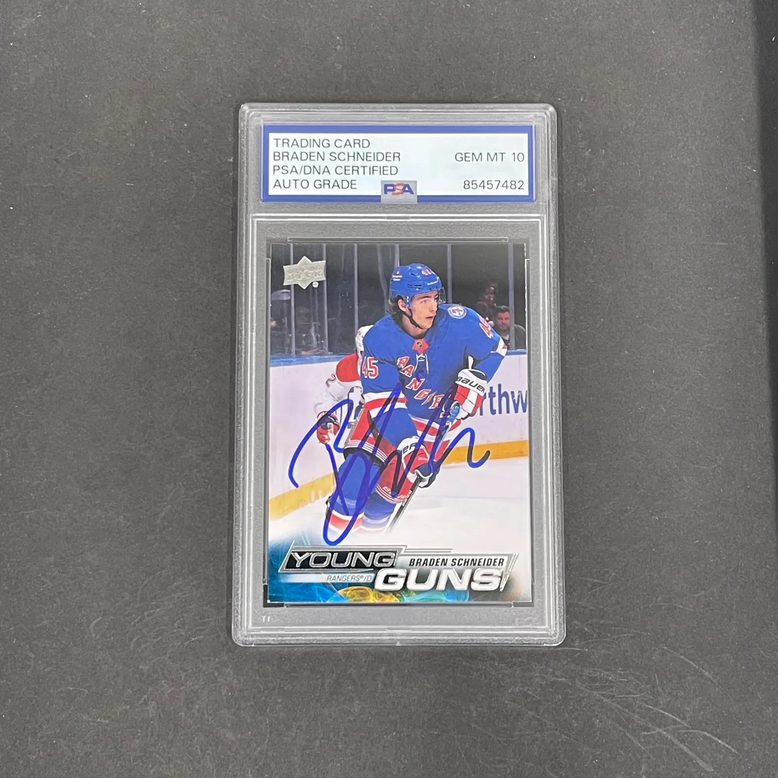 2022 Braden Schneider Upper Deck 2022-23 Series 1 Hockey#214 Signed Card PSA 10