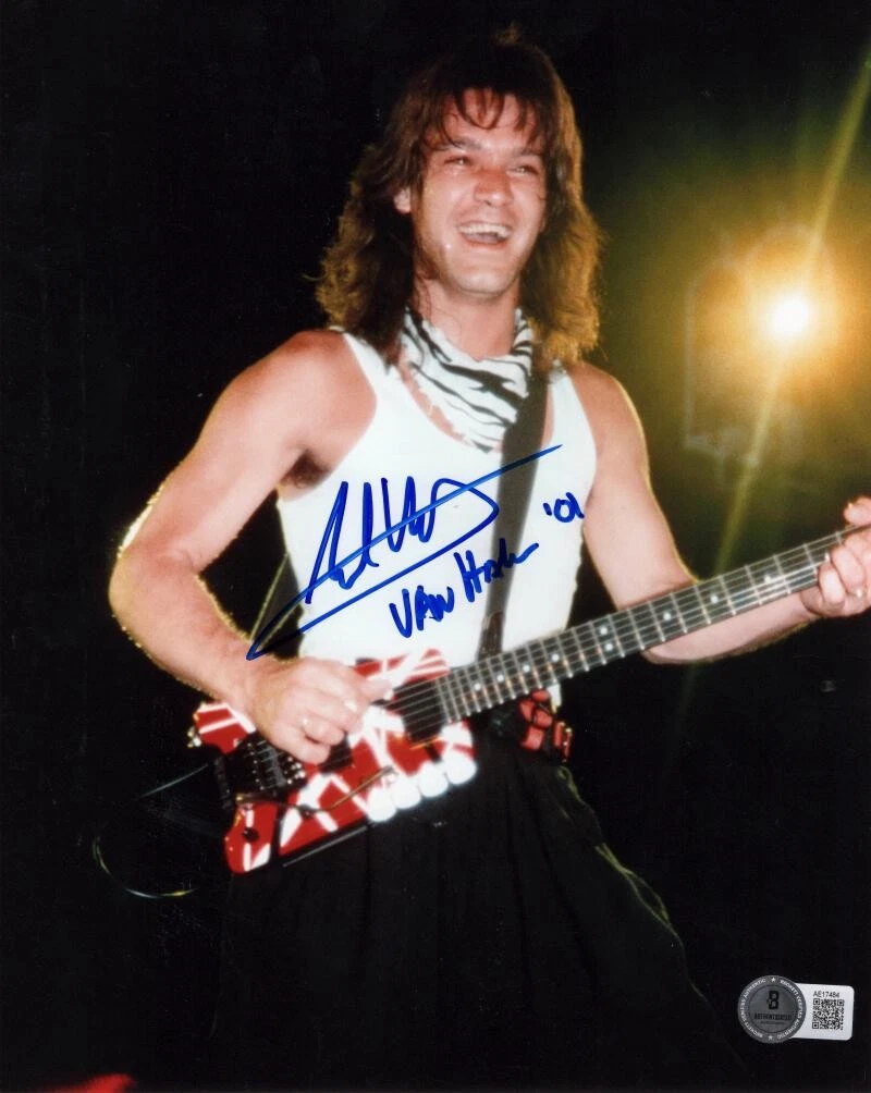 Eddie Van Halen Signed Autograph 8x10 Photo - Diver Down 1984 5150 - Beckett COA
