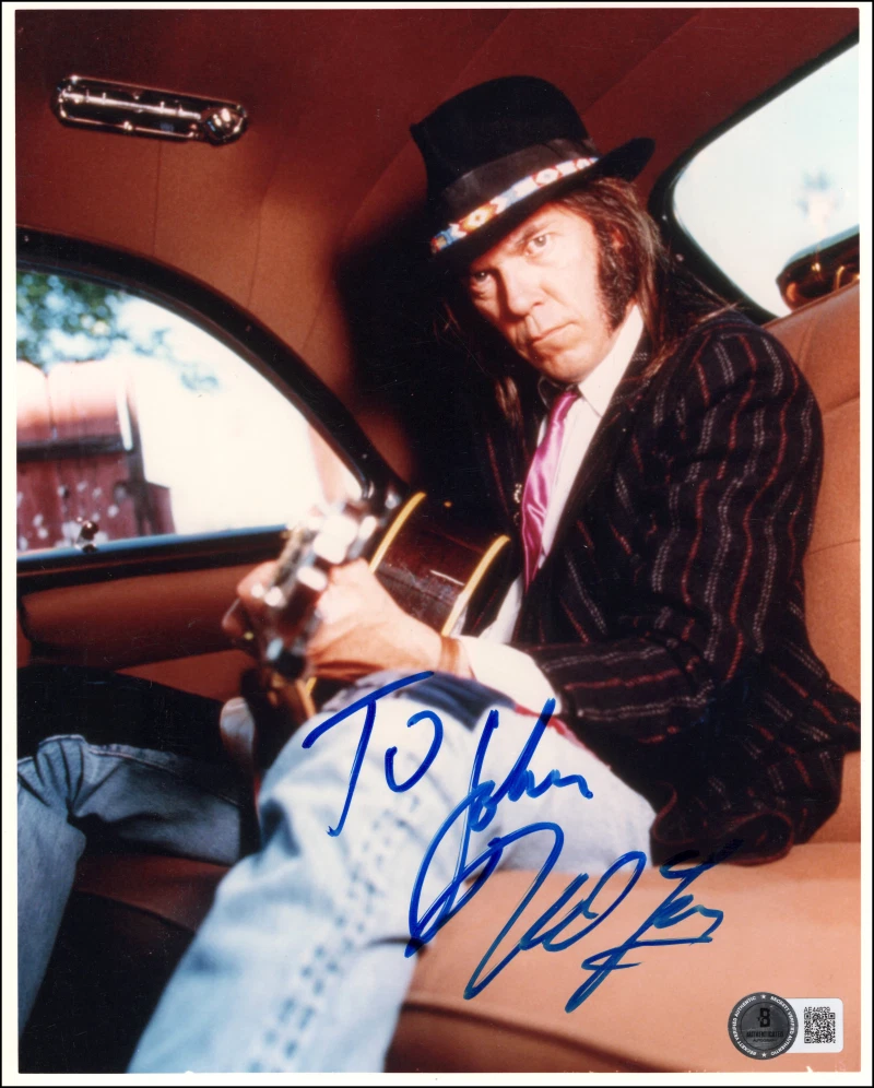 Neil Young CSNY Signed Autograph 8x10 Photo - Crosby Stills Nash w/ Beckett COA