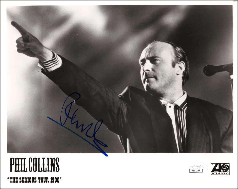 Phil Collins Genesis Signed Autograph 8x10 Original Promo Photo w/ JSA COA