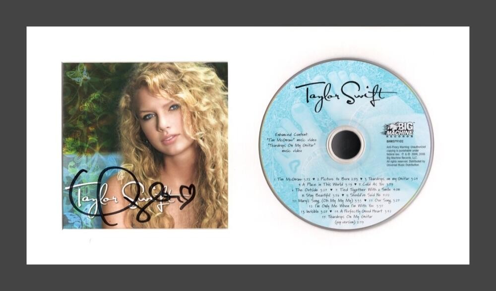 Taylor Swift Signed Autograph Self Titled Framed CD Display - Ready to Hang! JSA