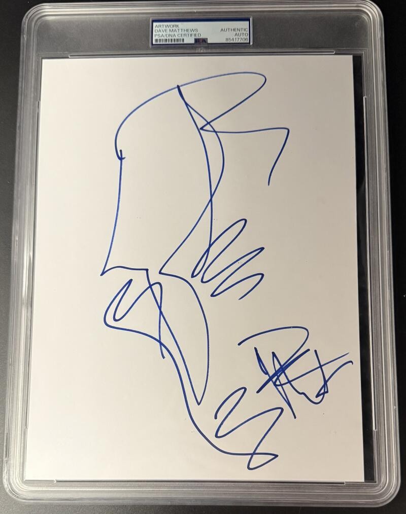 Dave Matthews Signed Autograph PSA/DNA Encapsulated Rare Original Art Sketch A