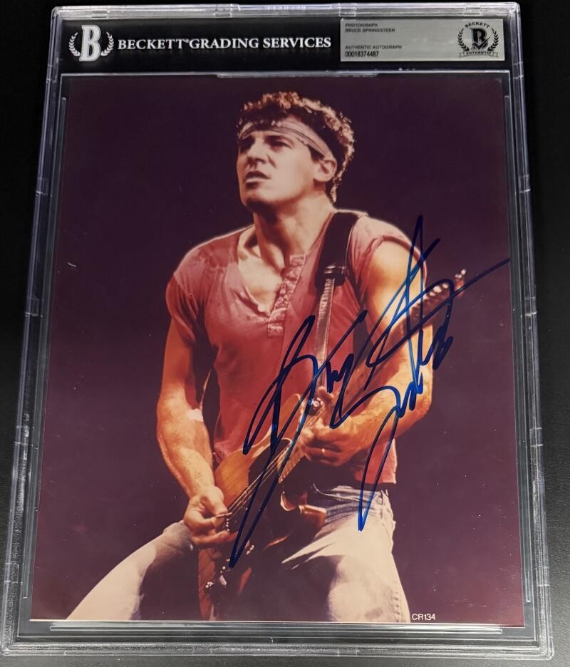 Bruce Springsteen Signed Autograph Rare USA Beckett COA Encapsulated 8x10 Photo