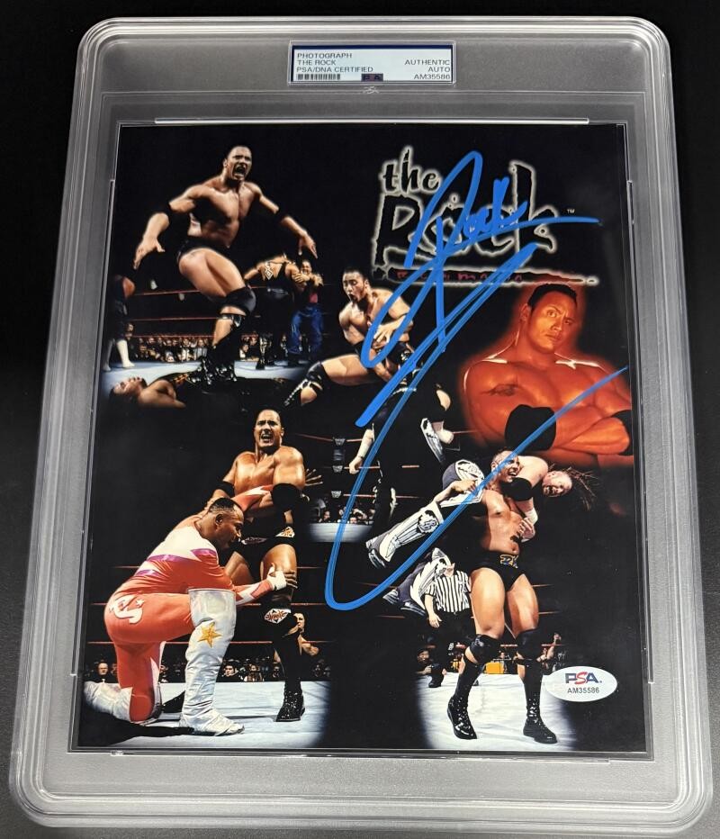 The Rock WWE Signed Autograph Rare Promo PSA/DNA COA Encapsulated 8x10 Photo B