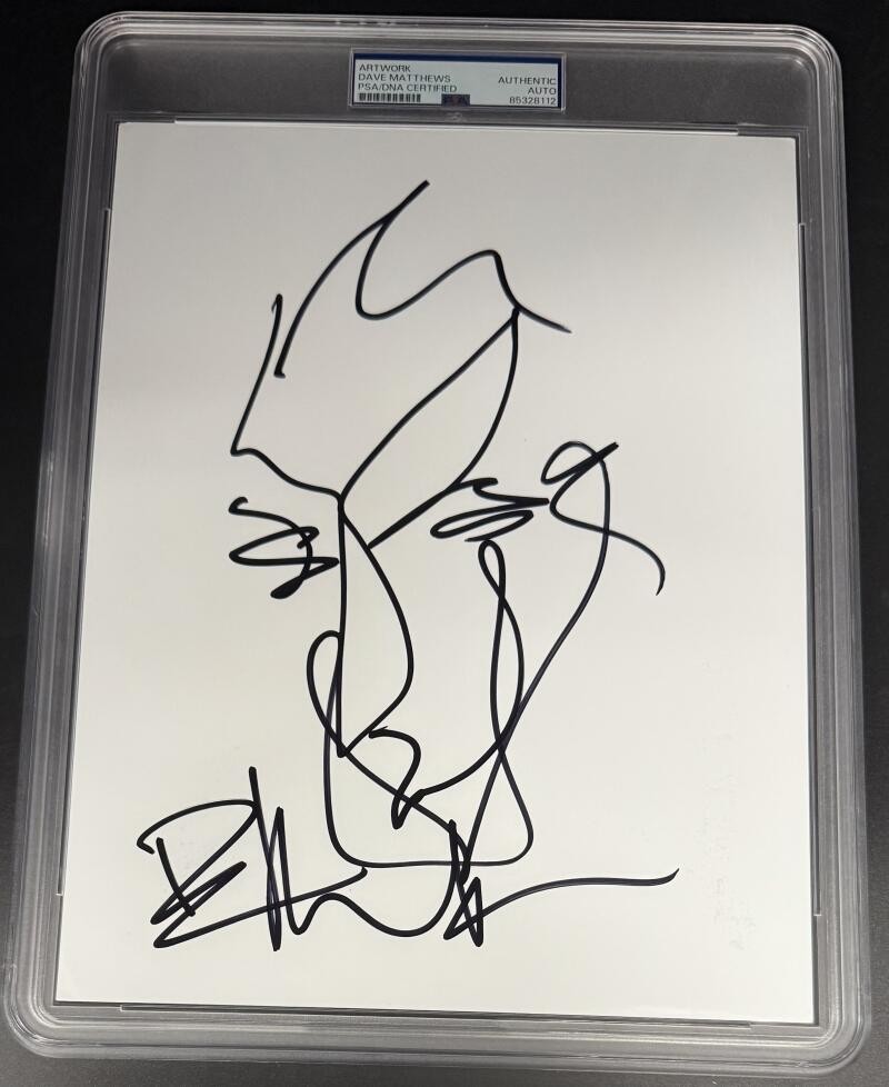 Dave Matthews Signed Autograph PSA/DNA Encapsulated Rare Original Art Sketch C