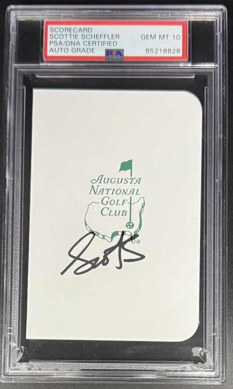 Scottie Scheffler Masters Scorecard Signed Autograph PSA/DNA MT 10 Encapsulated