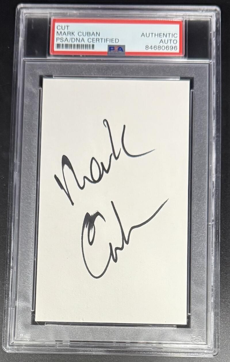 Mark Cuban Mavericks Signed Autograph PSA/DNA Slabbed Encapsulated 3x5 Card