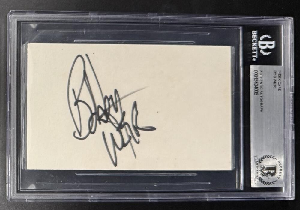 Bob Weir Grateful Dead Signed Autograph Beckett Encapsulated 3x5 Card Rare COA B