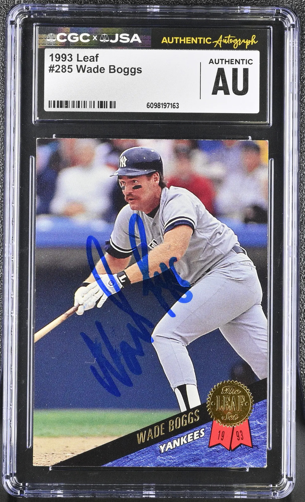 Wade Boggs 1993 Leaf #285 Signed Card CGC Authentic JSA Auto Auth Autographed