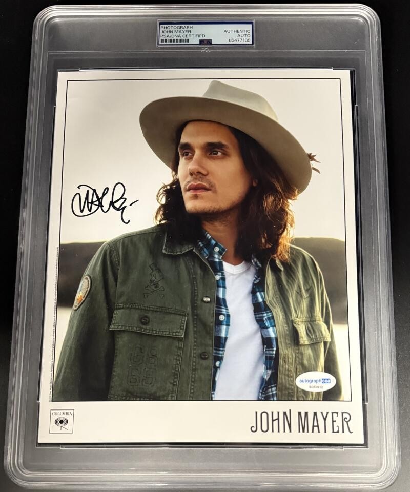 John Mayer Signed Autograph Rare Rock Promo PSA/DNA COA Encapsulated 8x10 Photo