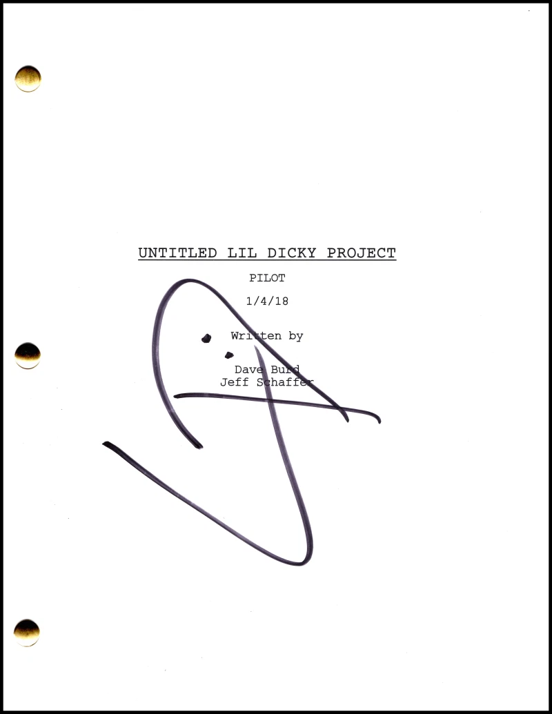 Lil Dicky aka Dave Burd Signed Autograph Dave Full Pilot Script Screenplay