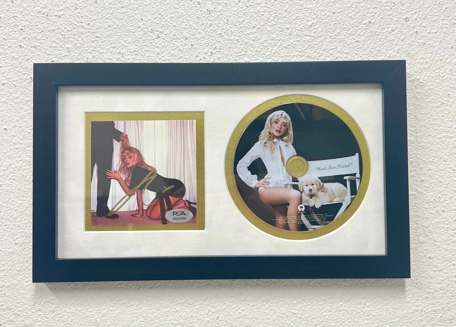 Sabrina Carpenter Signed Vinyl Frame PSA Autographed Man's Best Friend