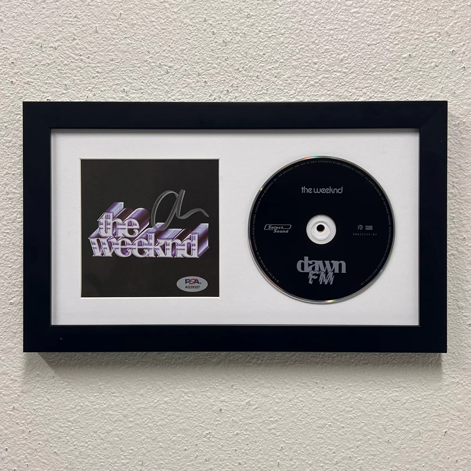 The Weeknd Signed CD Cover Framed PSA/DNA Autographed Dawn FM