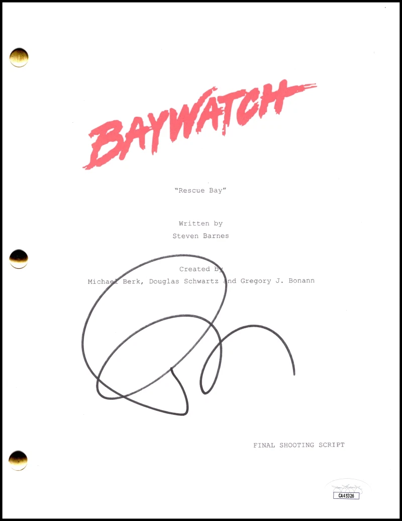 Pamela Anderson Signed Autograph Baywatch Rescue Bay Script Screenplay JSA COA