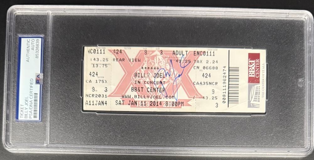 Billy Joel Signed Autograph Original 2014 Rare Encapsulated Ticket PSA/DNA COA